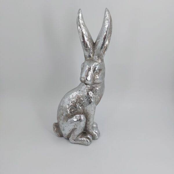 Hase / sitzend / silber