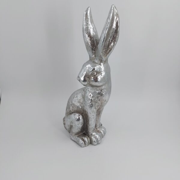 Hase / sitzend / silber – Bild 2