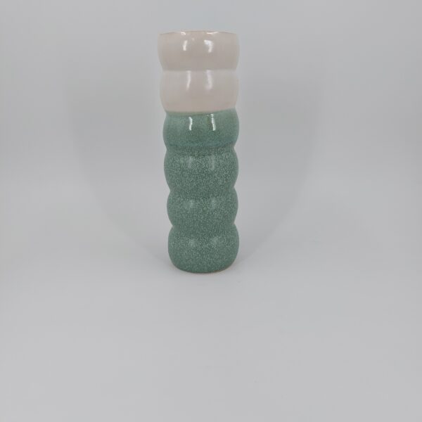 Vase / mintfarbig /cremeweiß – Bild 3